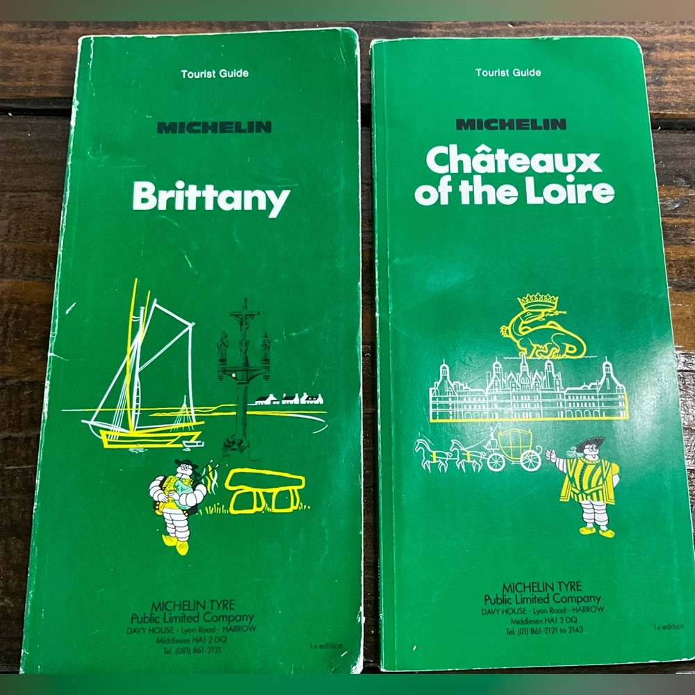 Vintage Lot of 2 Michelin Tourist Guides Green Paperback Brittany Loire